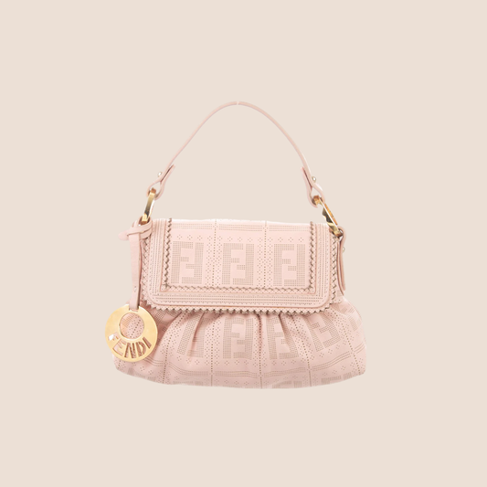 FENDI PALE PINK PERFORATED MINI CHEF BAG