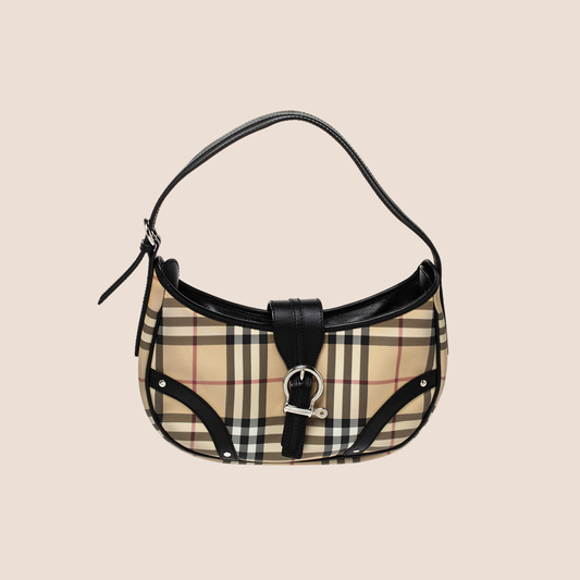 BURBERRY CHECK BUCKLE MINI SHOULDER BAG