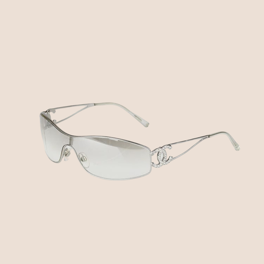 CHANEL 90s CRYSTAL CC LOGO SUNGLASSES