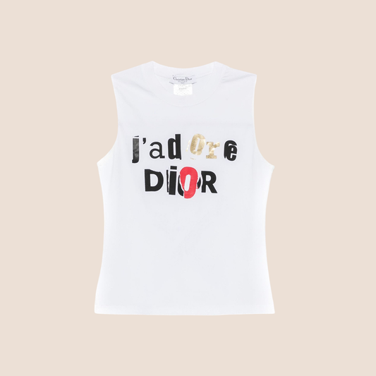 CHRISTIAN DIOR 'J'ADORE DIOR' SPELL OUT TANK TOP