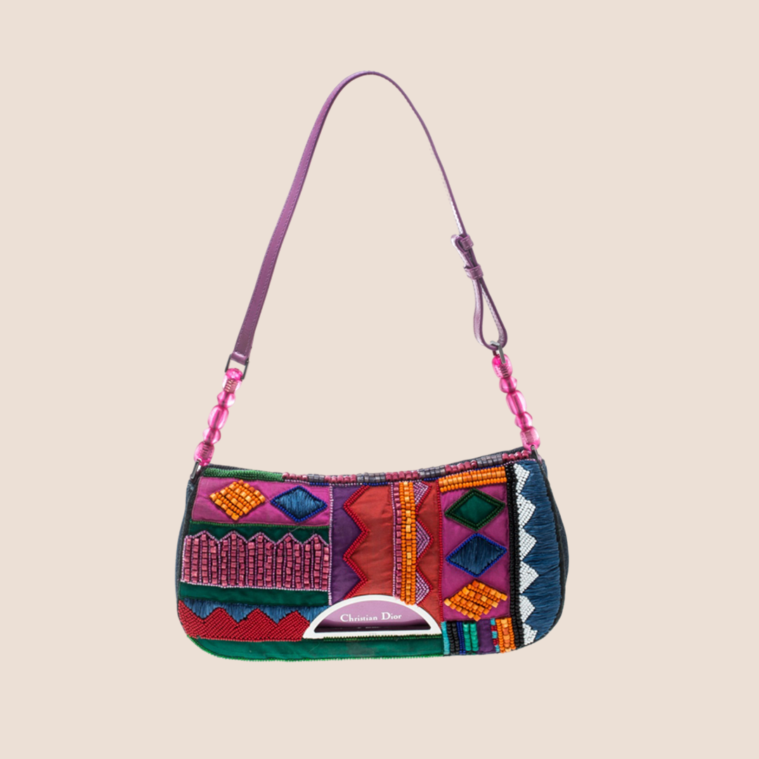 CHRISTIAN DIOR BEADED MULTICOLOUR MALICE SHOULDER BAG