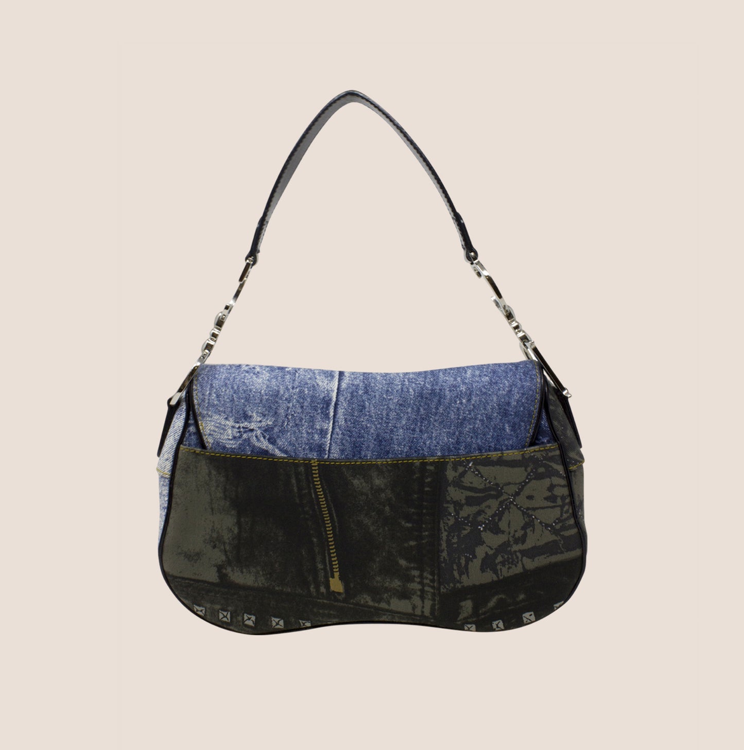 CHRISTIAN DIOR 2001 SPEEDWAY DENIM SADDLE BAG