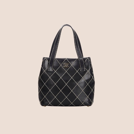 CHANEL BLACK SURPIQUE TOTE