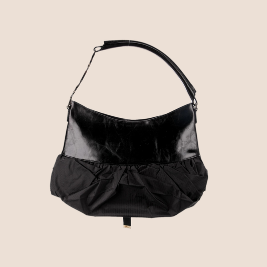 CHRISTIAN DIOR 2005 BLACK LEATHER CORSET BAG