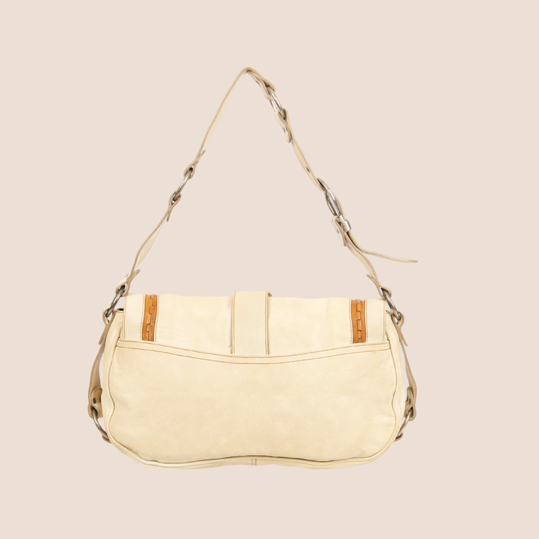 CHRISTIAN DIOR 2006 NEUTRAL BEIGE GAUCHO SHOULDER BAG