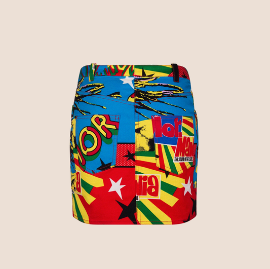 CHRISTIAN DIOR 2004 RASTA MINI SKIRT