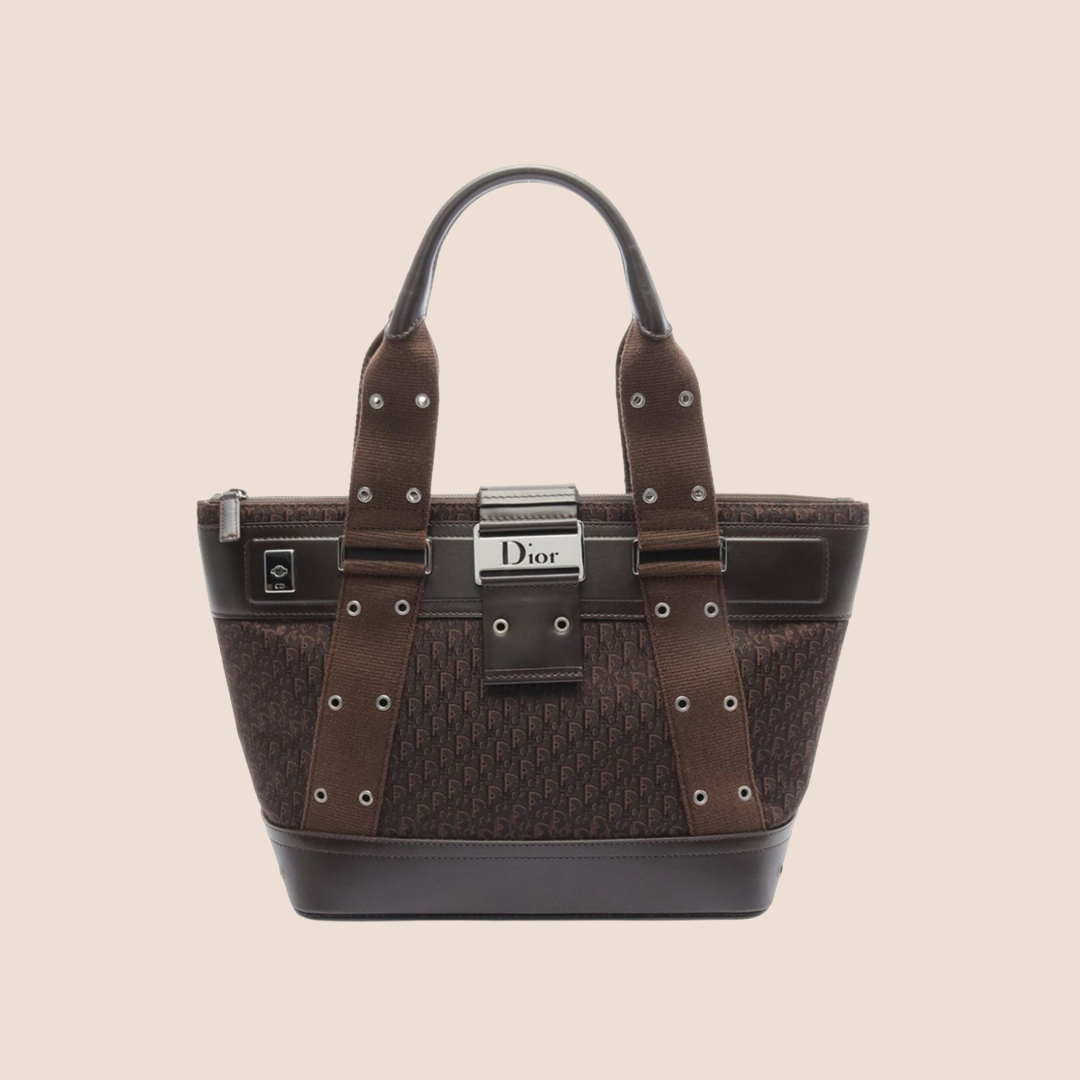 CHRISTIAN DIOR BROWN STREET CHIC TROTTER TOTE BAG