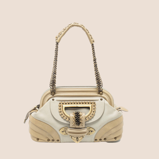 CHRISTIAN DIOR 2007 CREAM JEANNE FRAME BAG