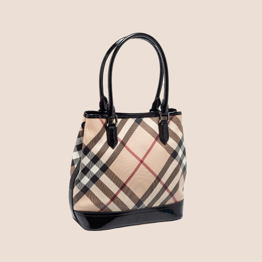 BURBERRY SUPERNOVA CHECK MEDIUM HOBO BAG