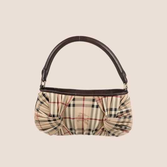 BURBERRY NOVA CHECK KNOT BAGUETTE BAG