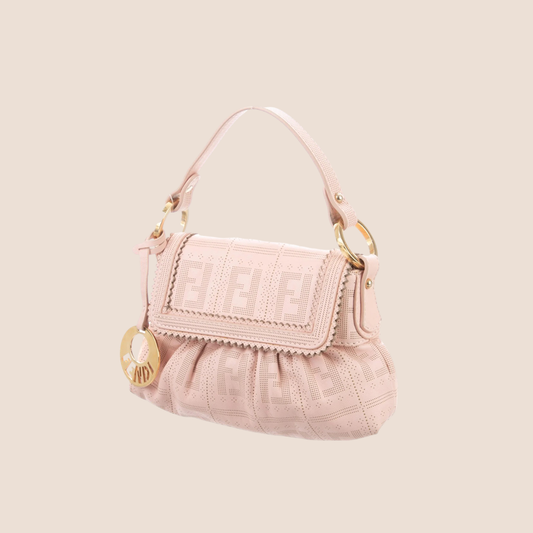 FENDI PALE PINK PERFORATED MINI CHEF BAG