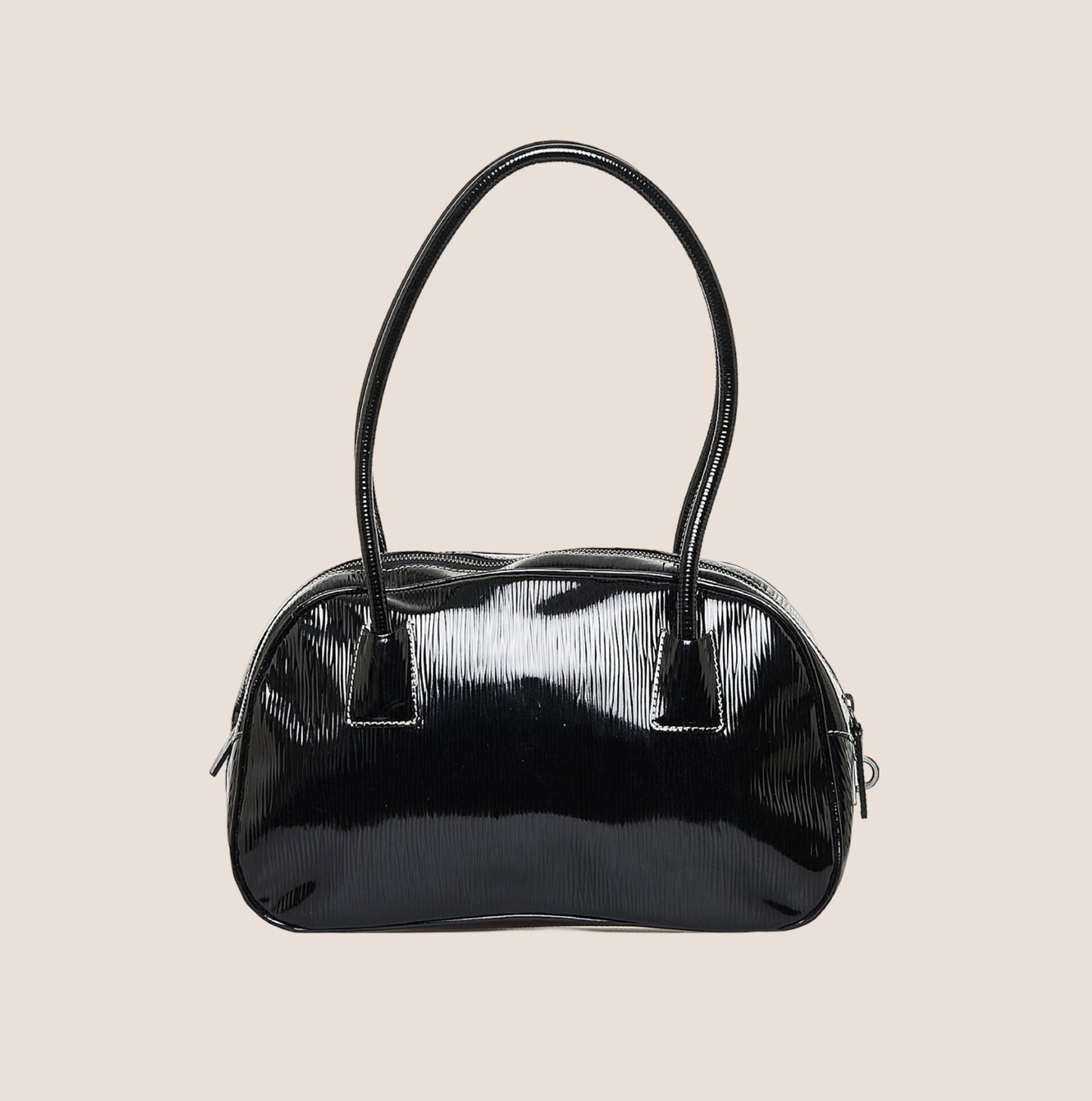 PRADA BLACK LEATHER SPAZZOLATO SHOULDER BAG