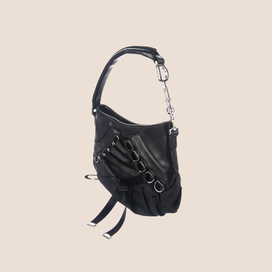 CHRISTIAN DIOR BLACK MINI CORSET BAG