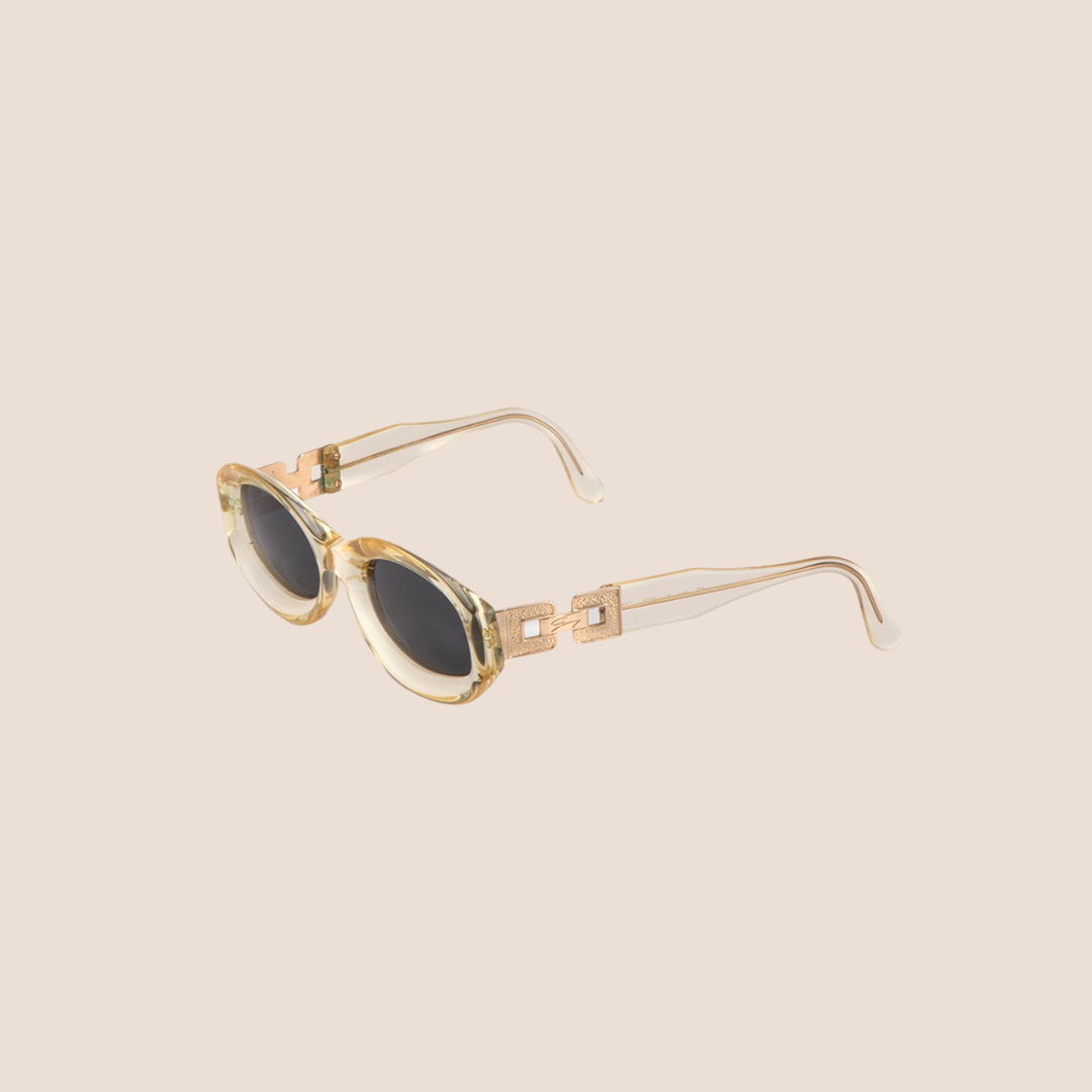 GENNY 1990s TRANSPARENT OVAL SUNGLASSES