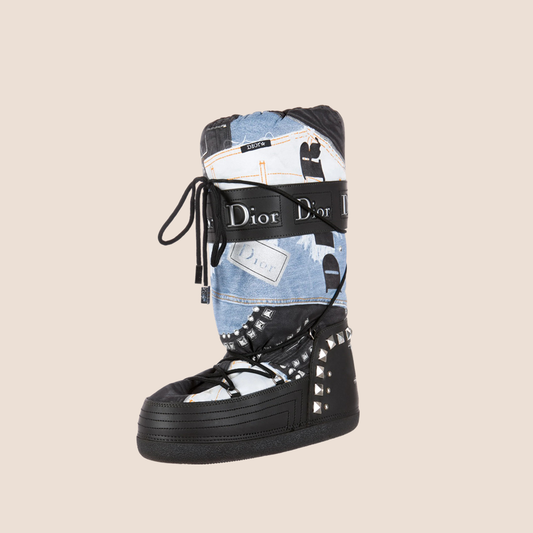 CHRISTIAN DIOR DENIM PRINT MOON BOOTS