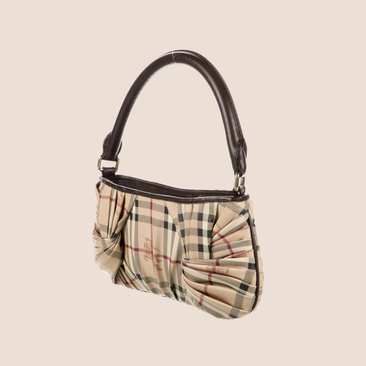 BURBERRY NOVA CHECK KNOT BAGUETTE BAG