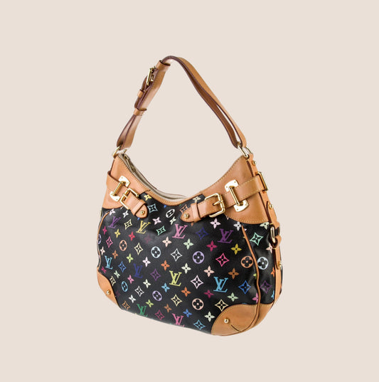 LOUIS VUITTON x MURAKAMI 2009 MULTICOLOR MONOGRAM GRETA HOBO BAG