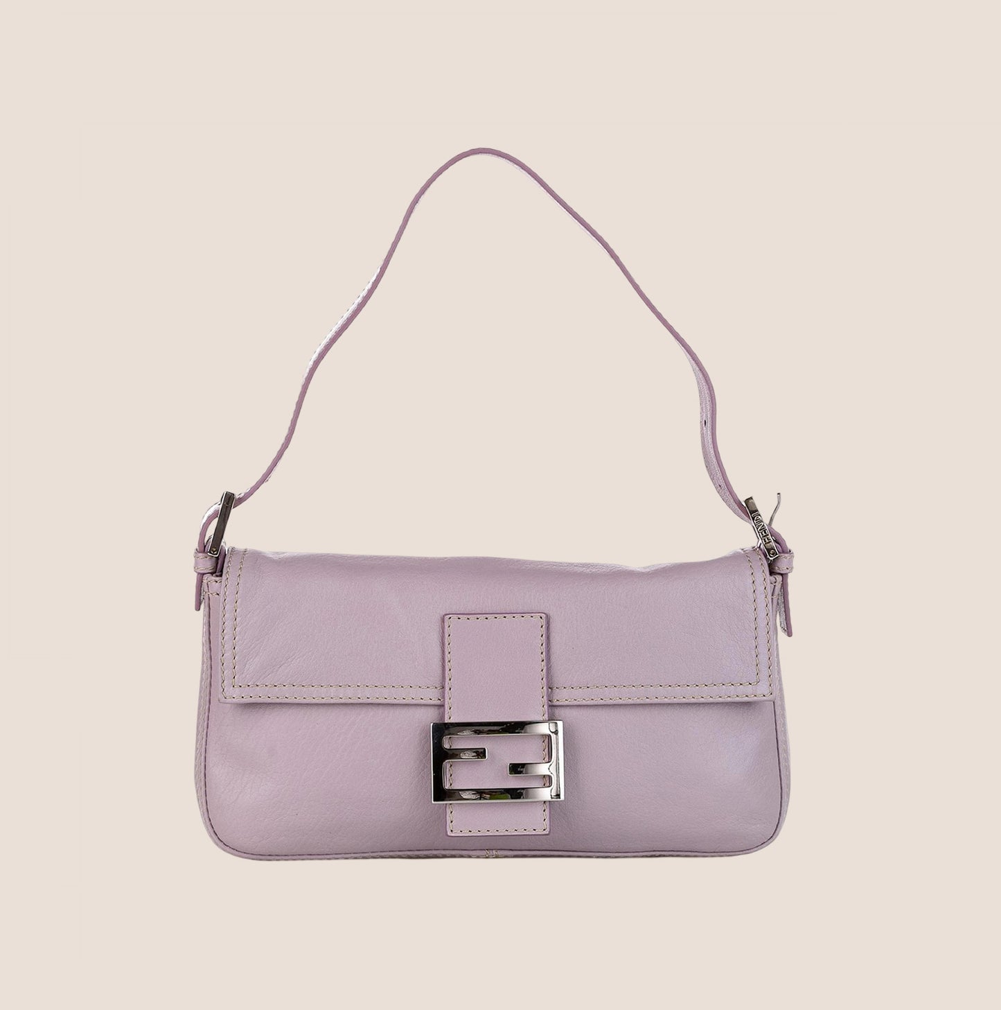 FENDI LILAC LEATHER BAGUETTE BAG