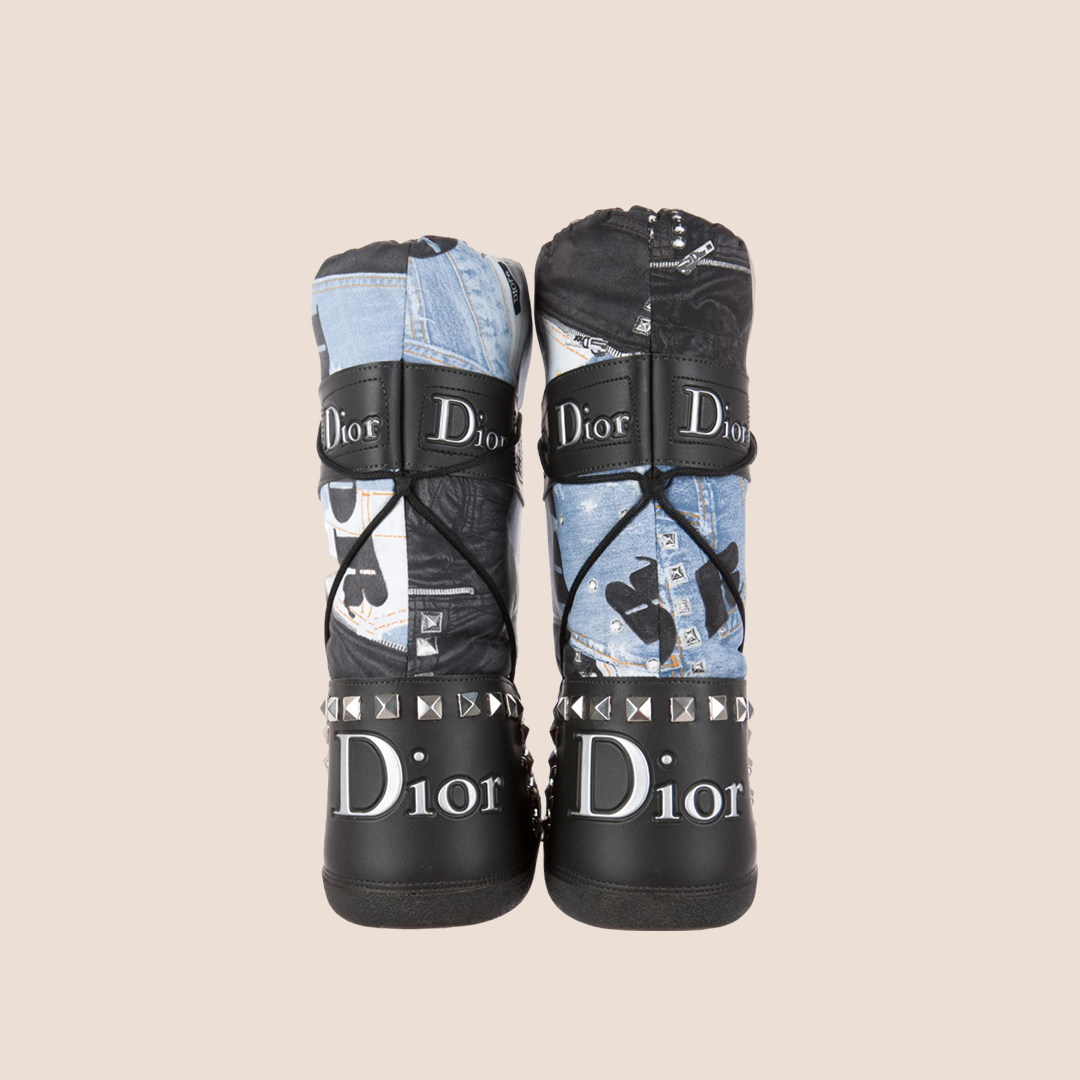 CHRISTIAN DIOR DENIM PRINT MOON BOOTS