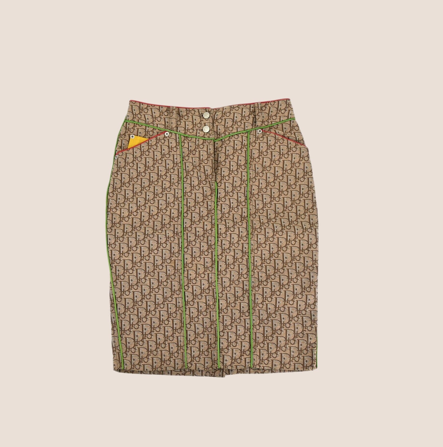 CHRISTIAN DIOR 2004 RASTA MIDI SKIRT