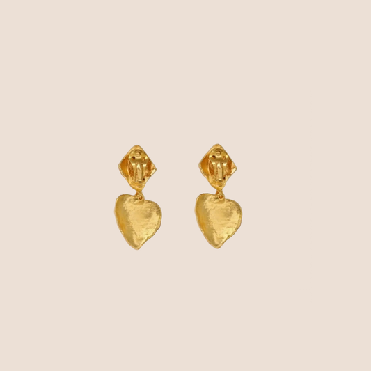 YVES SAINT LAURENT GOLD "ARTY" CLIP EARRINGS