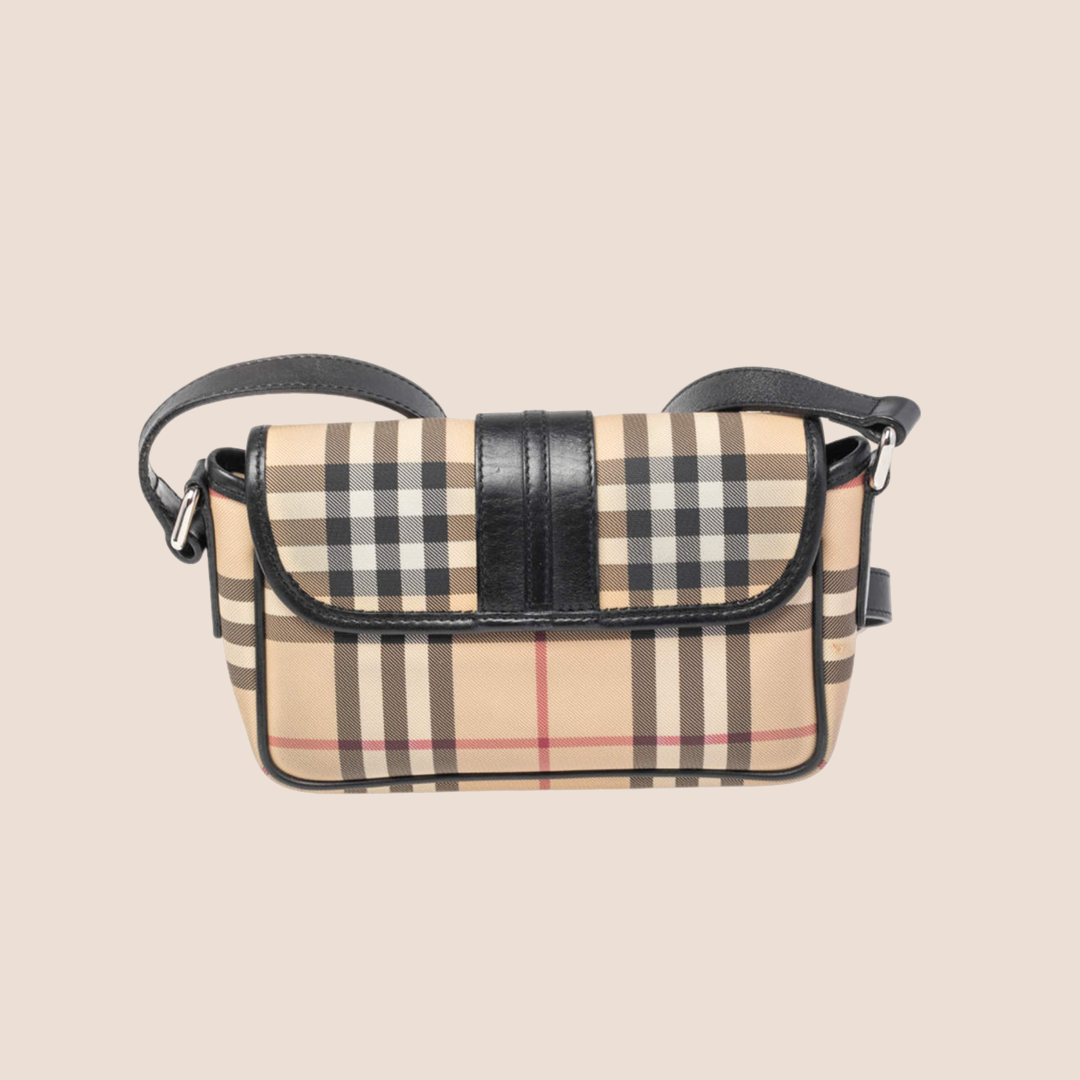 BURBERRY NOVA CHECK BUCKLE CROSSBODY BAG