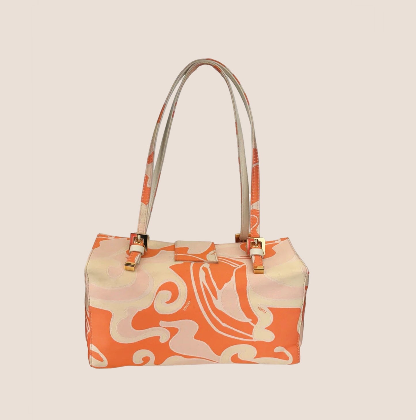 FENDI ORANGE PSYCHEDELIC SWIRL BOX BAG