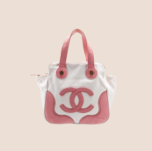 CHANEL 2003 PINK MARSHMALLOW CC TOTE BAG