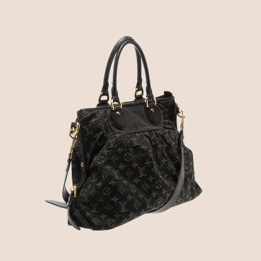 LOUIS VUITTON BLACK MONOGRAM DENIM NEO CABBY GM BAG