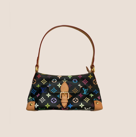 LOUIS VUITTON x TAKASHI MURAKAMI BLACK MONOGRAM ELIZA BAG