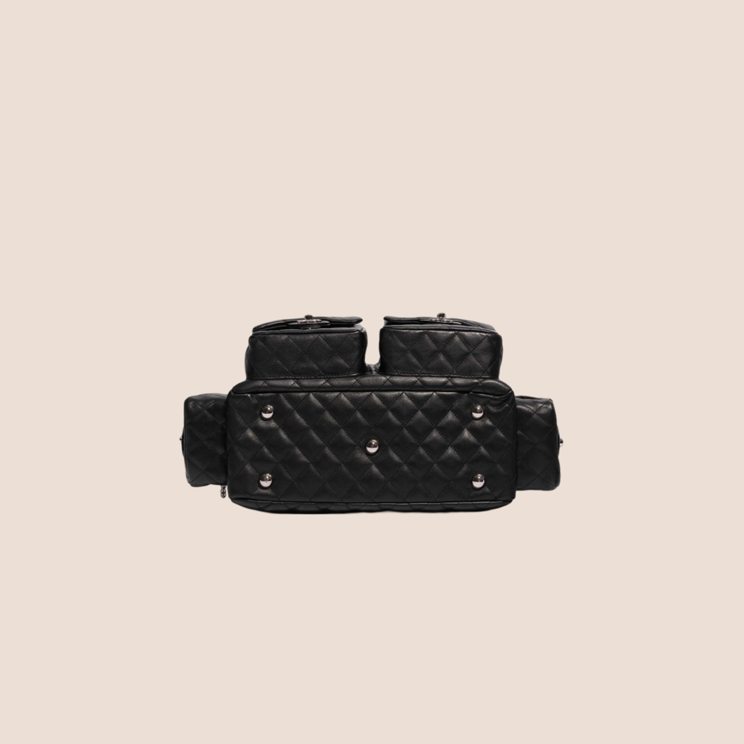 CHANEL 2005 CAMBON BLACK REPORTER BAG