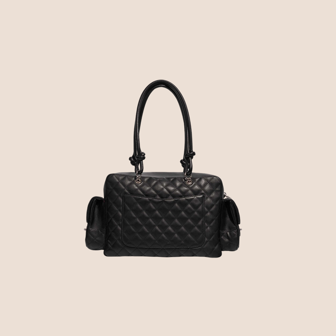 CHANEL 2005 CAMBON BLACK REPORTER BAG