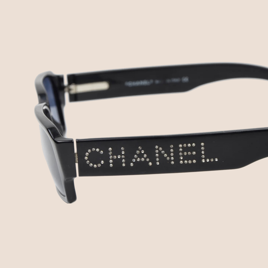 Chanel good 5074-B Diamonte Rhinestone rectangle sunglasses