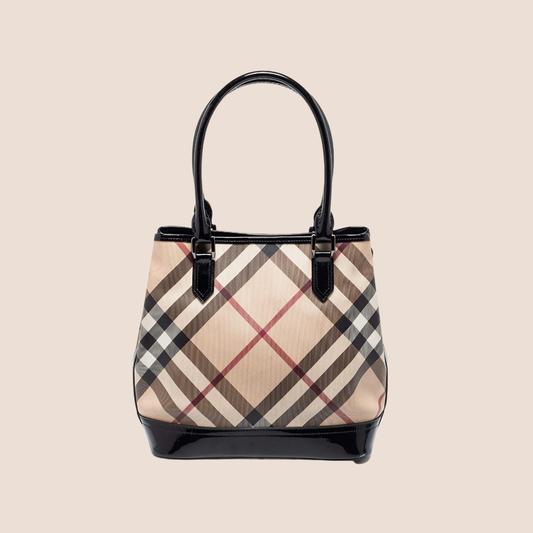 BURBERRY SUPERNOVA CHECK MEDIUM HOBO BAG