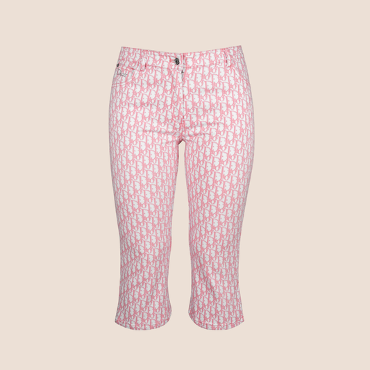 CHRISTIAN DIOR 2004 GIRLY PINK TROTTER CROPPED PANTS