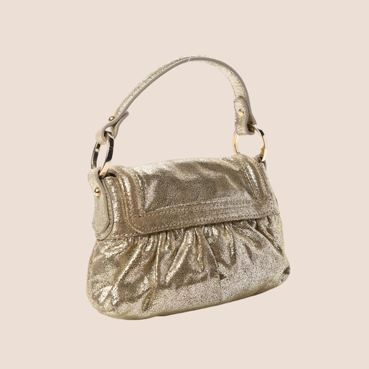 FENDI METALLIC SILVER GLITTER MINI CHEF BAG