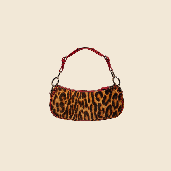 Prada Leopard Print Calf Hair and Ostrich Tote Bag