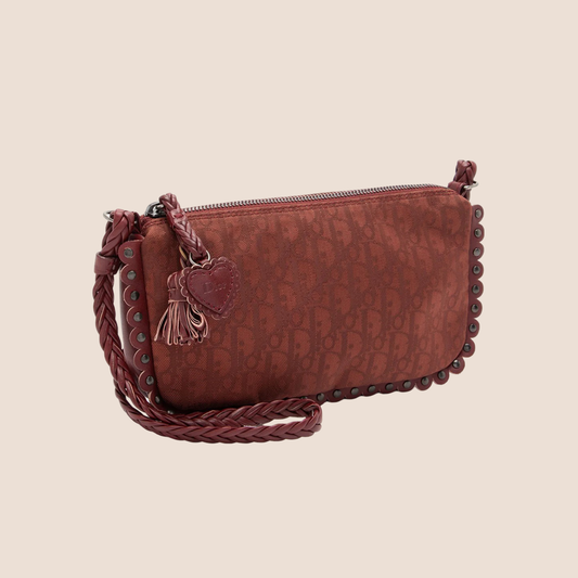 CHRISTIAN DIOR BURGUNDY DIORISSIMO CROSSBODY BAG