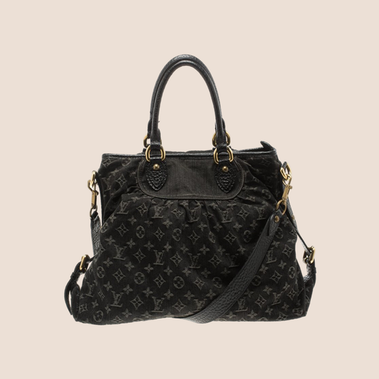 LOUIS VUITTON BLACK MONOGRAM DENIM NEO CABBY GM BAG