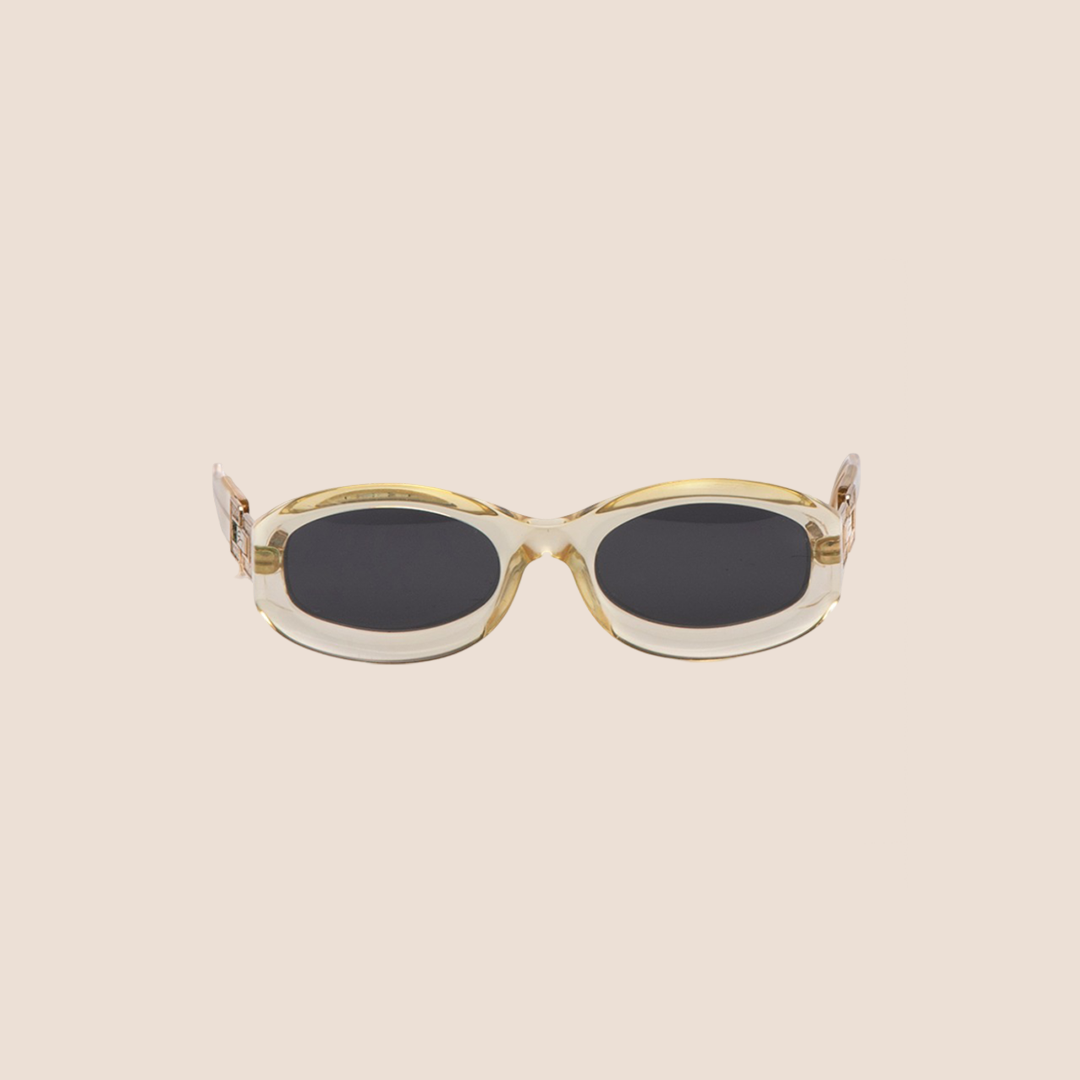 GENNY 1990s TRANSPARENT OVAL SUNGLASSES