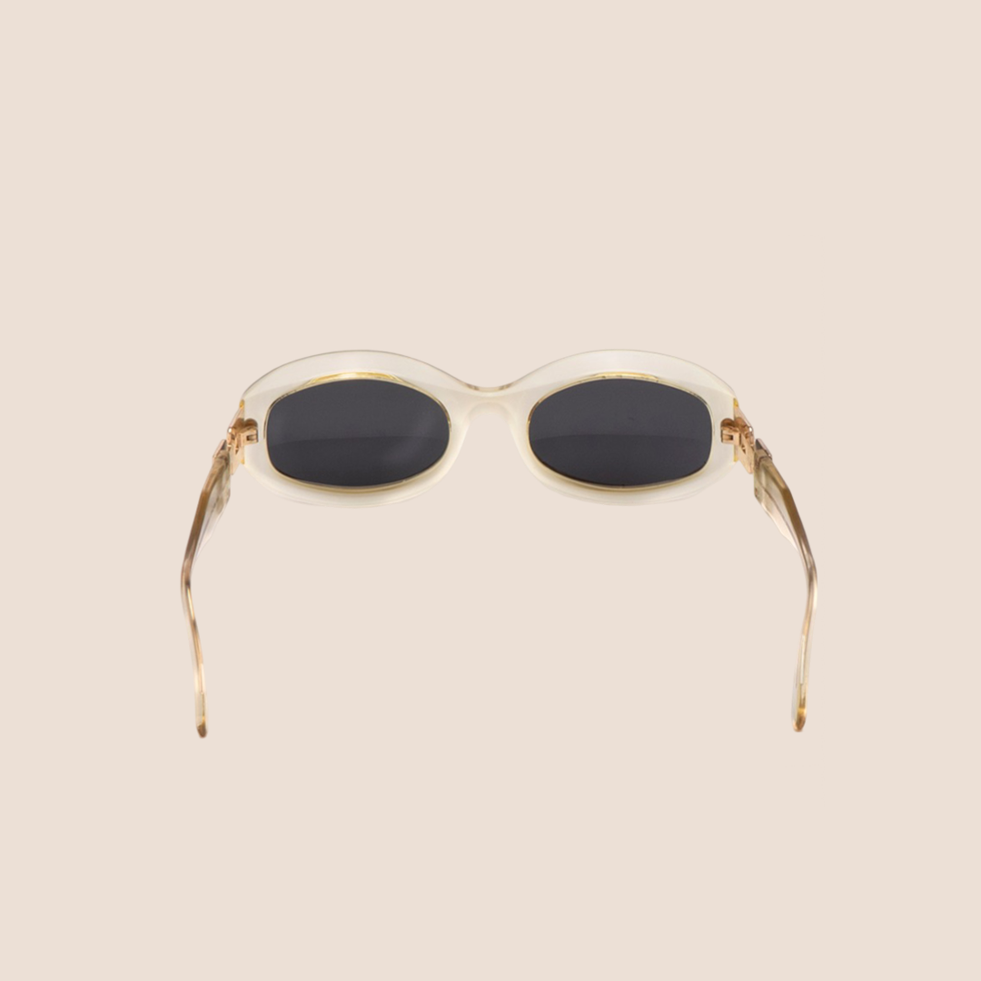 GENNY 1990s TRANSPARENT OVAL SUNGLASSES