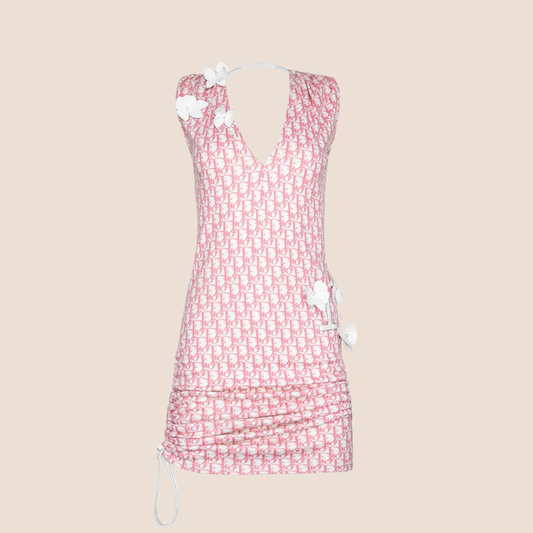 CHRISTIAN DIOR 2004 PINK DIORISSIMO GIRLY FLOWER DRESS