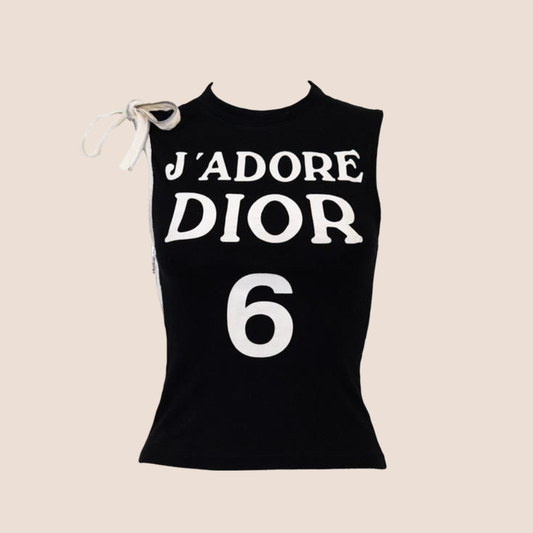 CHRISTIAN DIOR 2001 "J'ADORE DIOR 6" ZIPPER SLEEVELESS TANK TOP