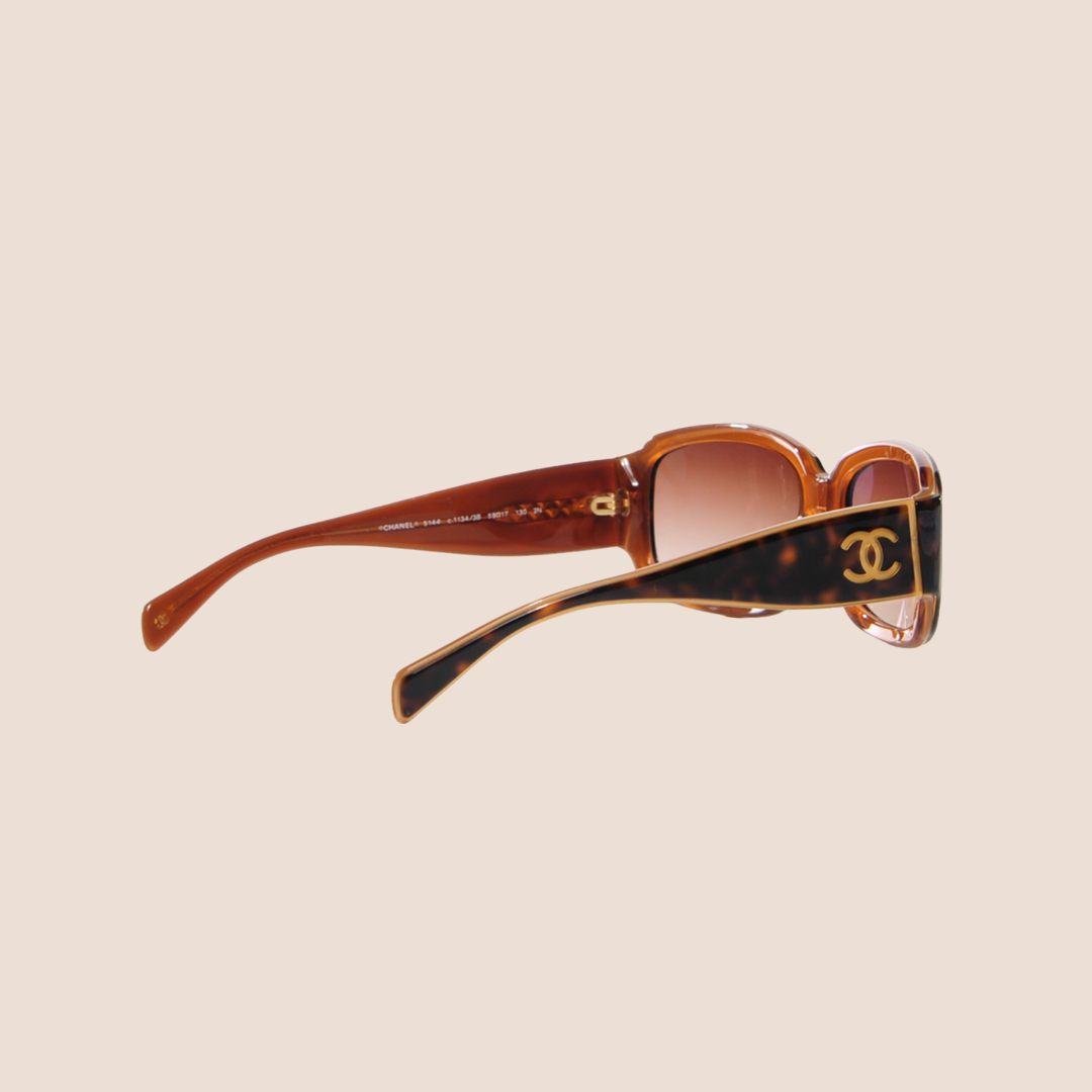 CHANEL CC TORTOISE SHELL CC SUNGLASSES