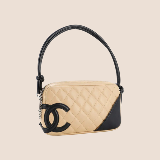 CHANEL 2005 BEIGE QUILTED CAMBON BAG