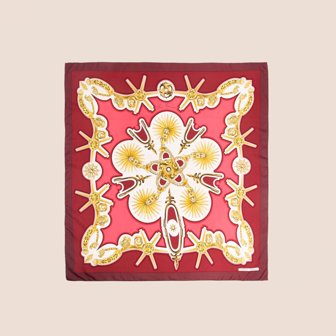 HERMÈS 1996 EPERONS D'OR SILK SCARF