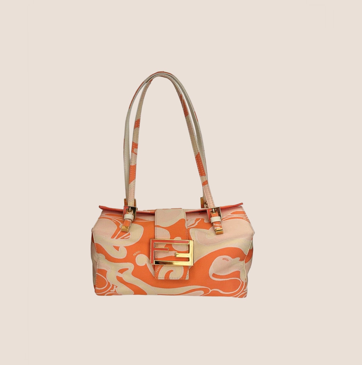 FENDI ORANGE PSYCHEDELIC SWIRL BOX BAG