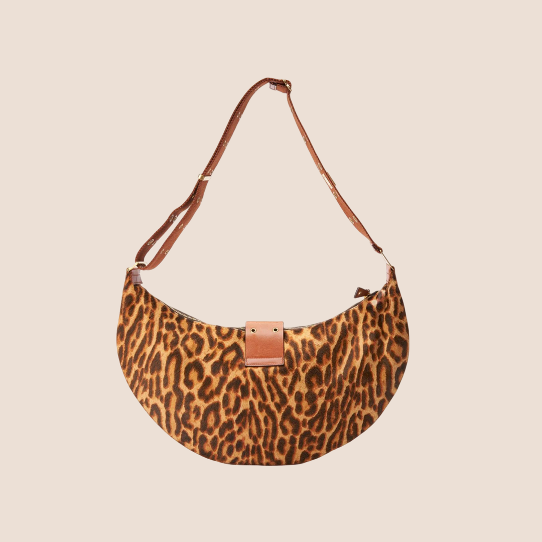 CHRISTIAN DIOR LEOPARD PONYHAIR STREET CHIC HALF MOON BAG