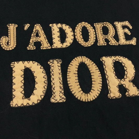 CHRISTIAN DIOR "J'ADORE DIOR" BLACK PATCH LOGO T-SHIRT