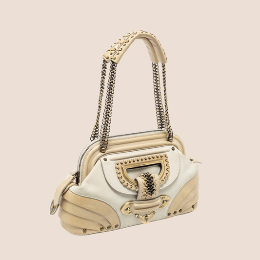 CHRISTIAN DIOR 2007 CREAM JEANNE FRAME BAG